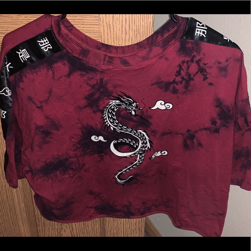 Empyre Kipsy Tape Red Tie Dye Crop T Shirt.